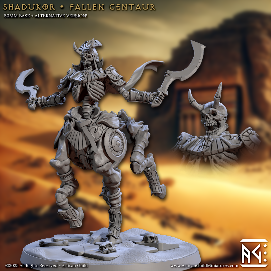 a statue of a man with a horned head holding a hammer