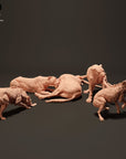 Lionesses vs Spotted Hyenas - 3d Printed 1:24 Scale Miniature by Animal Den