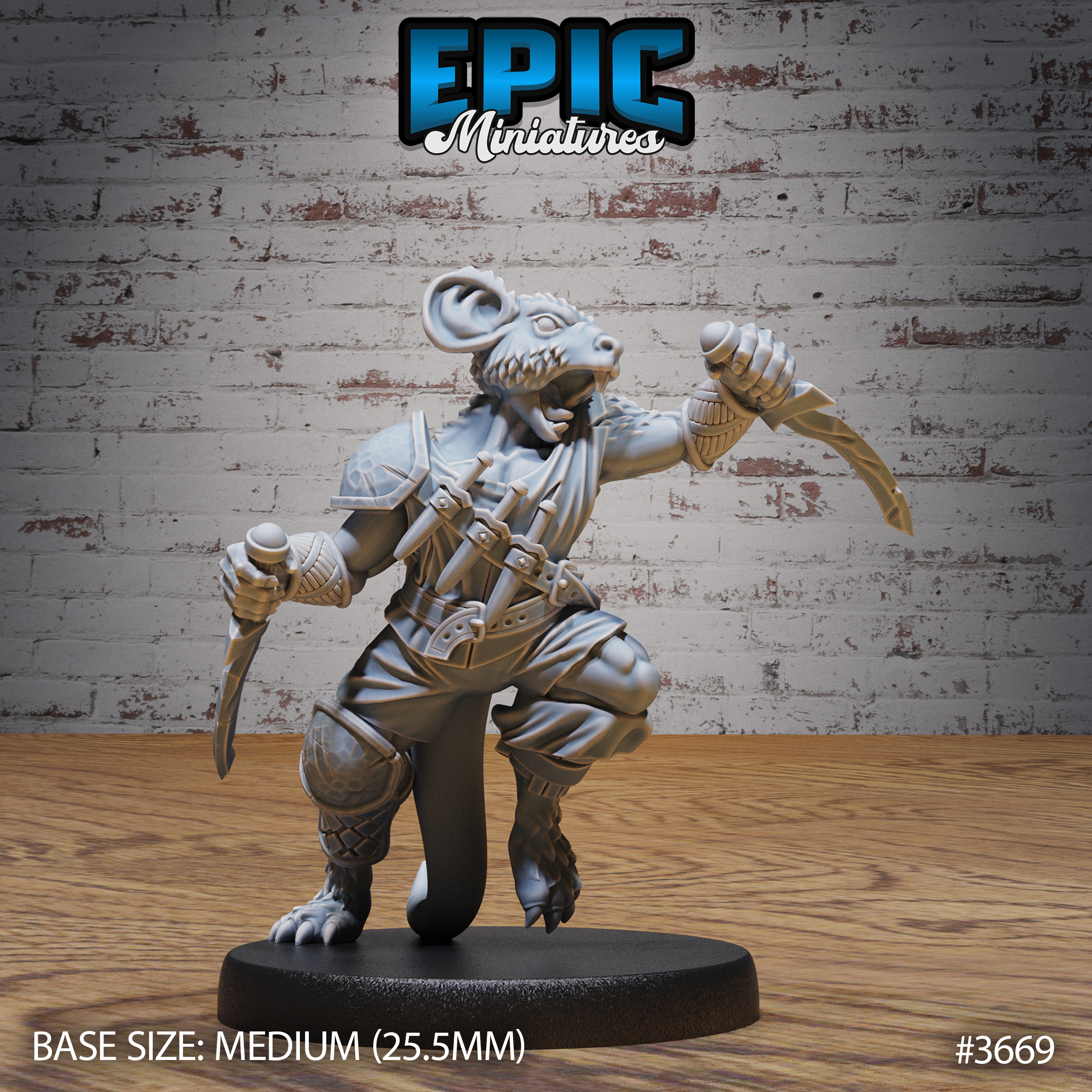 Mice Folk Raider - 3d Printed by Epic Miniatures