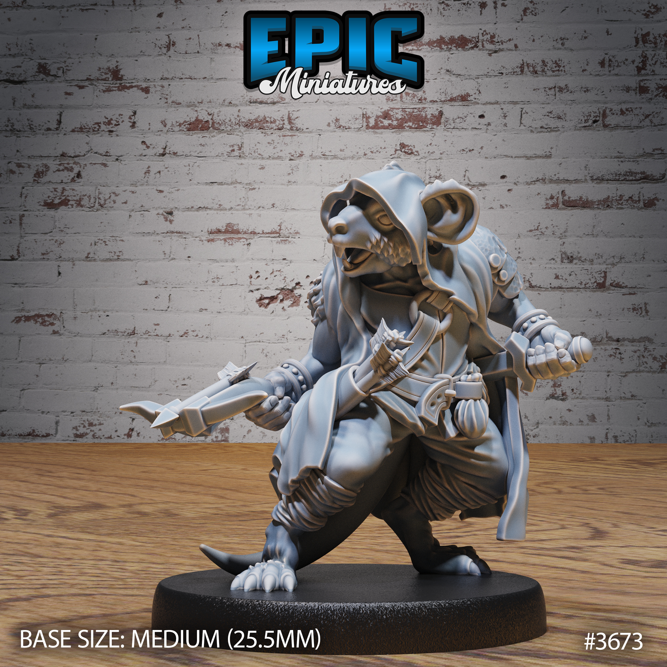 Mice Folk Raider - 3d Printed by Epic Miniatures