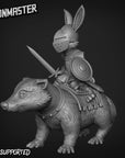 Rabbit Badger Riders - 3d Printed Miniature by Goon Master Games