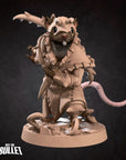 Ratfolk Hunter - Grove Haven - 3d Printed Miniature sculpted by Bite the Bullet