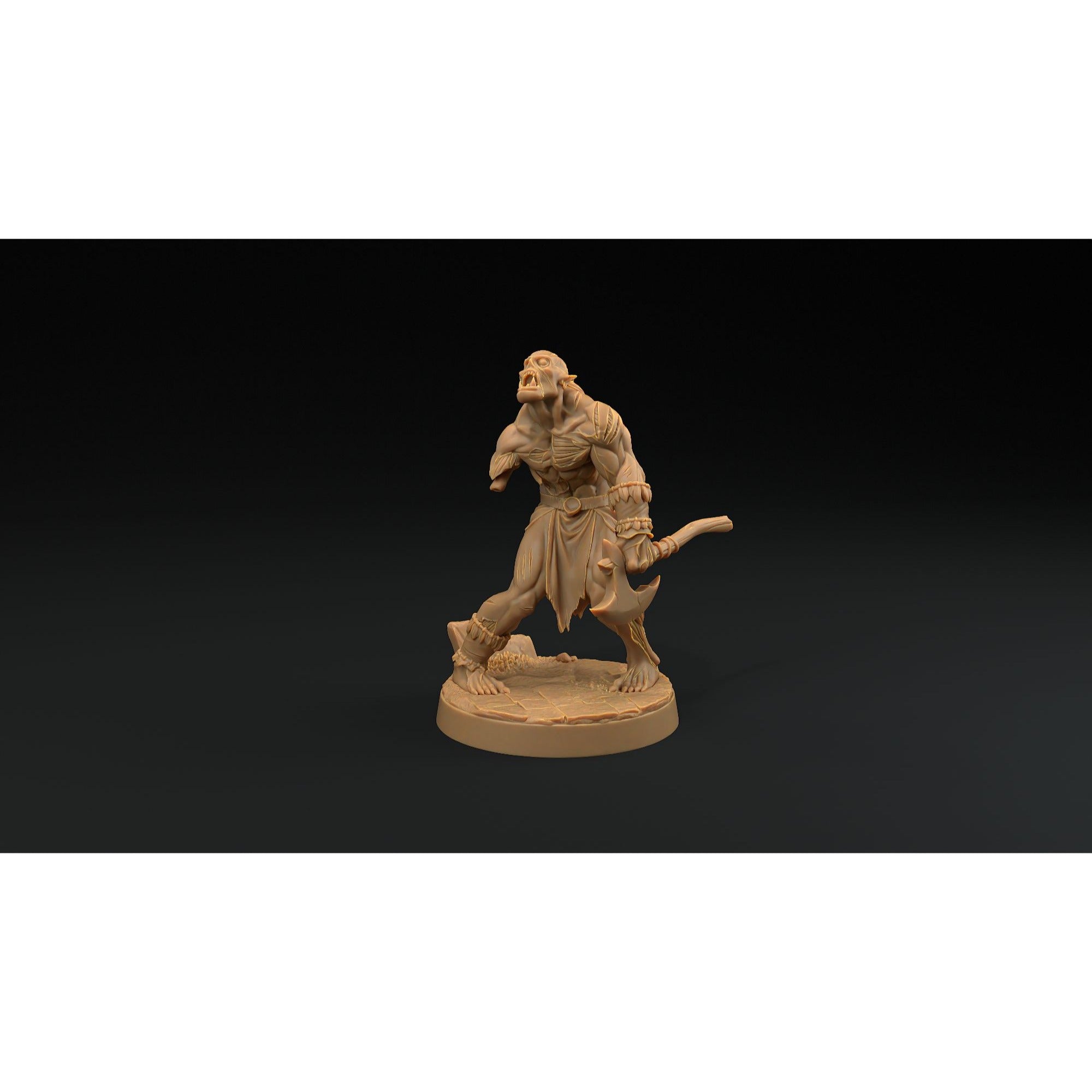 Orc Barbarian Zombie - 3d Printed Miniature by Dragon Trappers Lodge