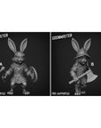 Rabbit Soldier (Axe) - 3d Printed Miniature by Goon Master Games