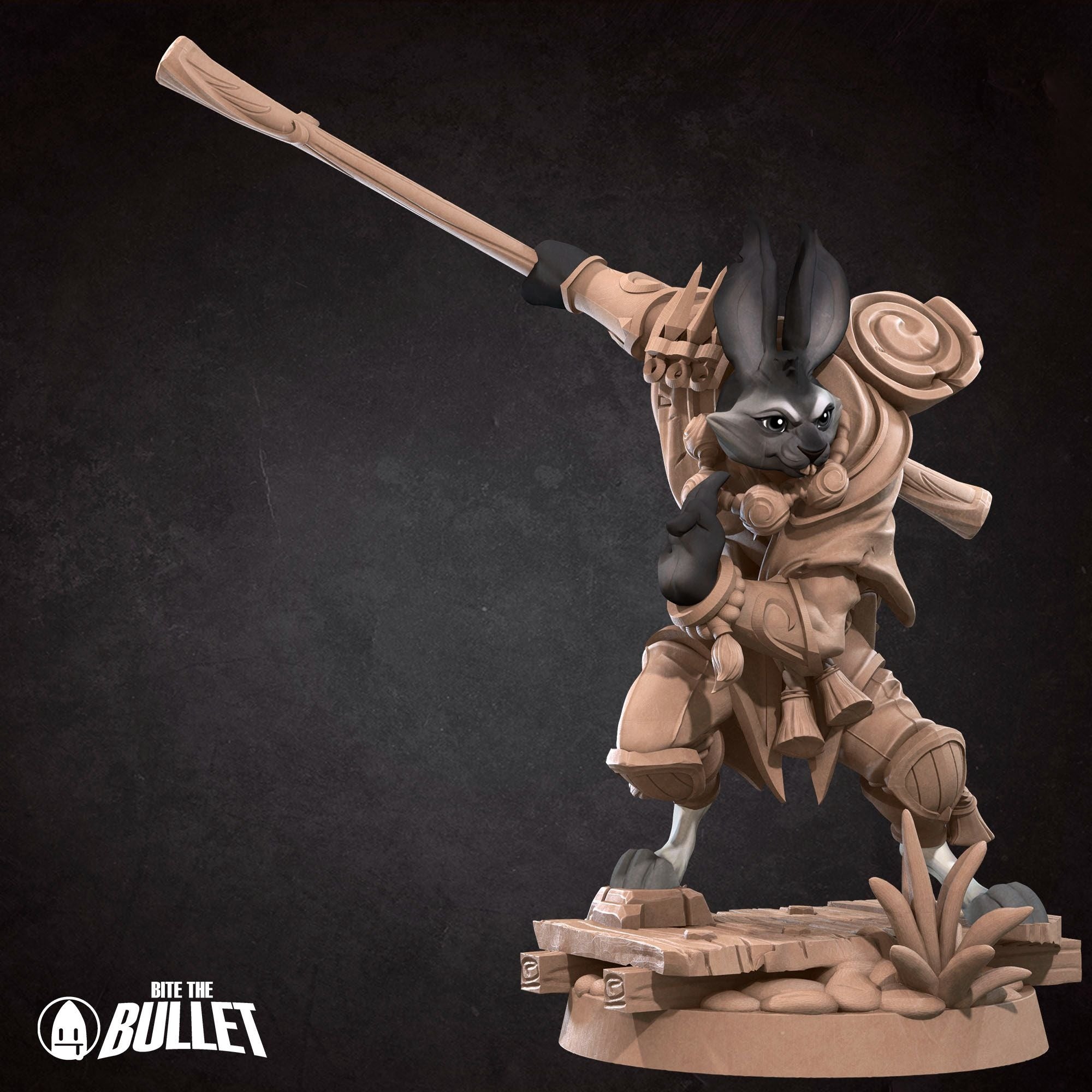 Harengon Monk - 3d Printed Miniature by Bite the Bullet