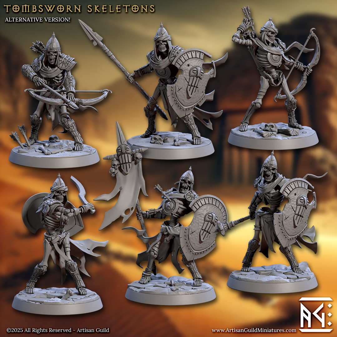 a group of miniature knights with spears and shields