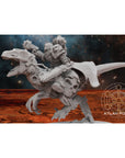 Cyber Velociraptor Riders - 3 Model Modular Unit 3d Printed Miniature by Atlan Forge