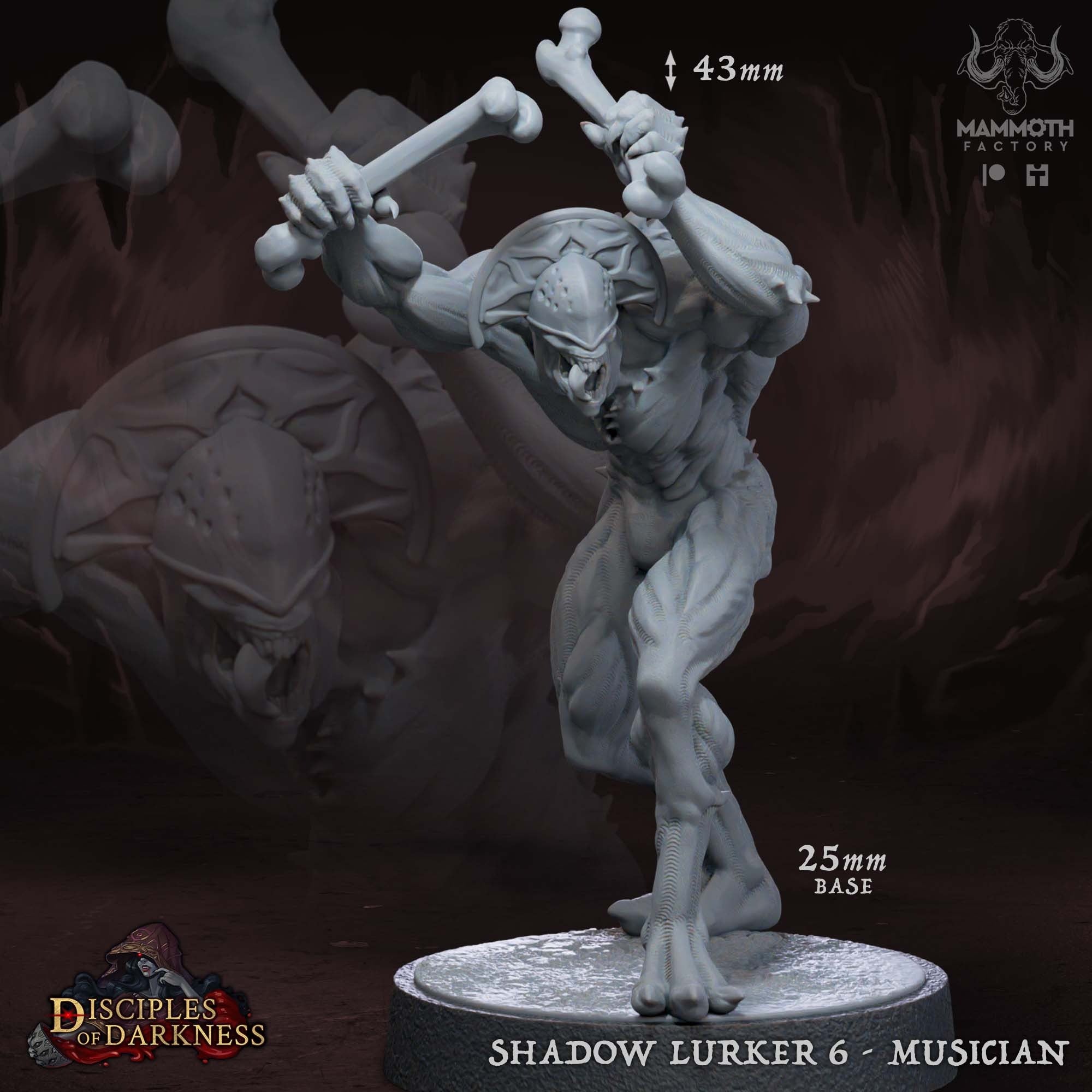 Shadow Lurker - 3d Printed Miniature by Mammoth Factory