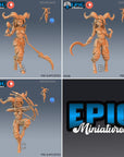 Satyr Girl / Pan Warrior / Forest Guardian / Nature Spirit / Wild Animal Hybrid / Deer Humanoid Encounter - 3d Printed by Epic Miniatures