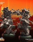 Flame Salamanders - 3d Printed Miniature Sculpted by Crippled God Foundry