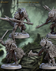 a bunch of alien figurines are on display