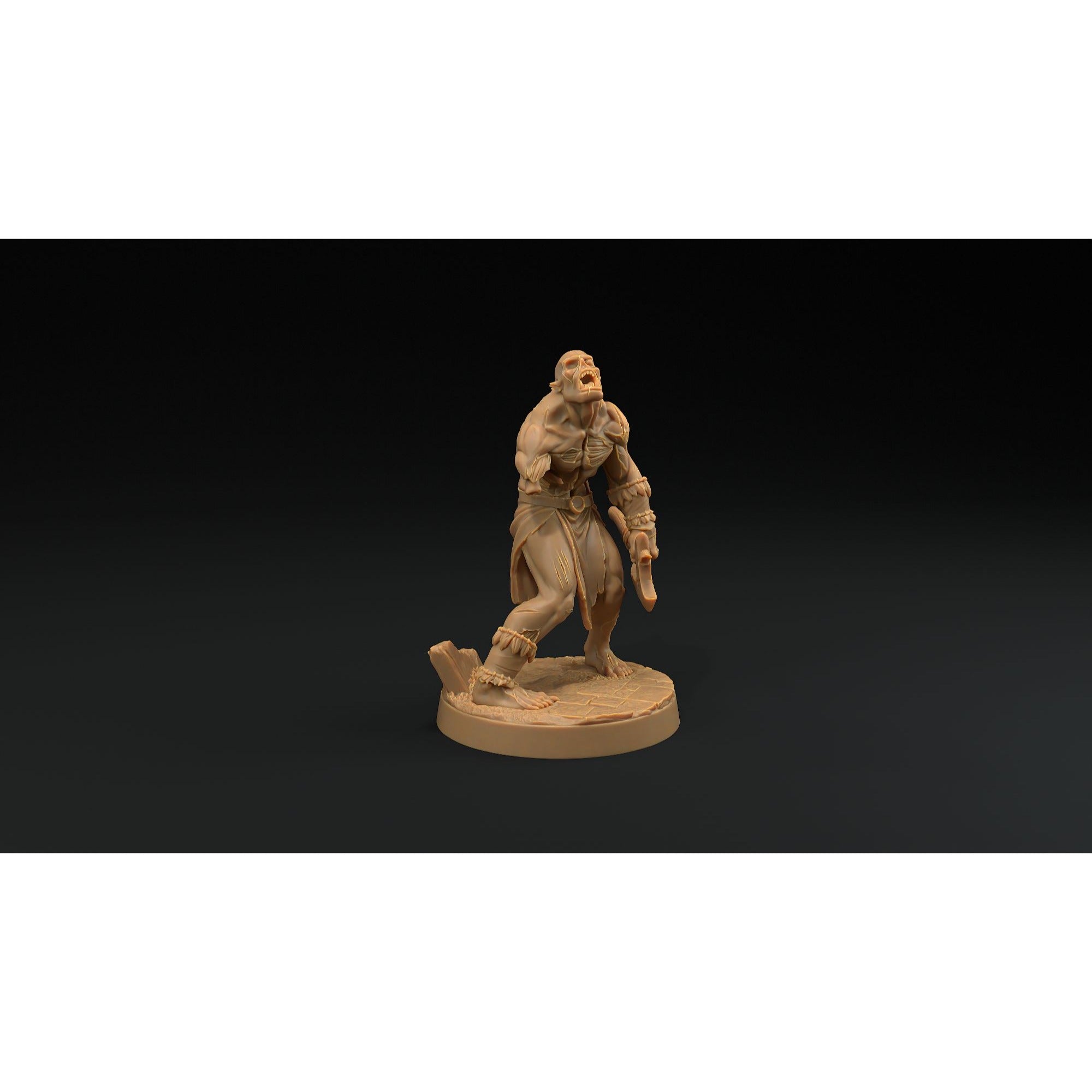 Orc Barbarian Zombie - 3d Printed Miniature by Dragon Trappers Lodge