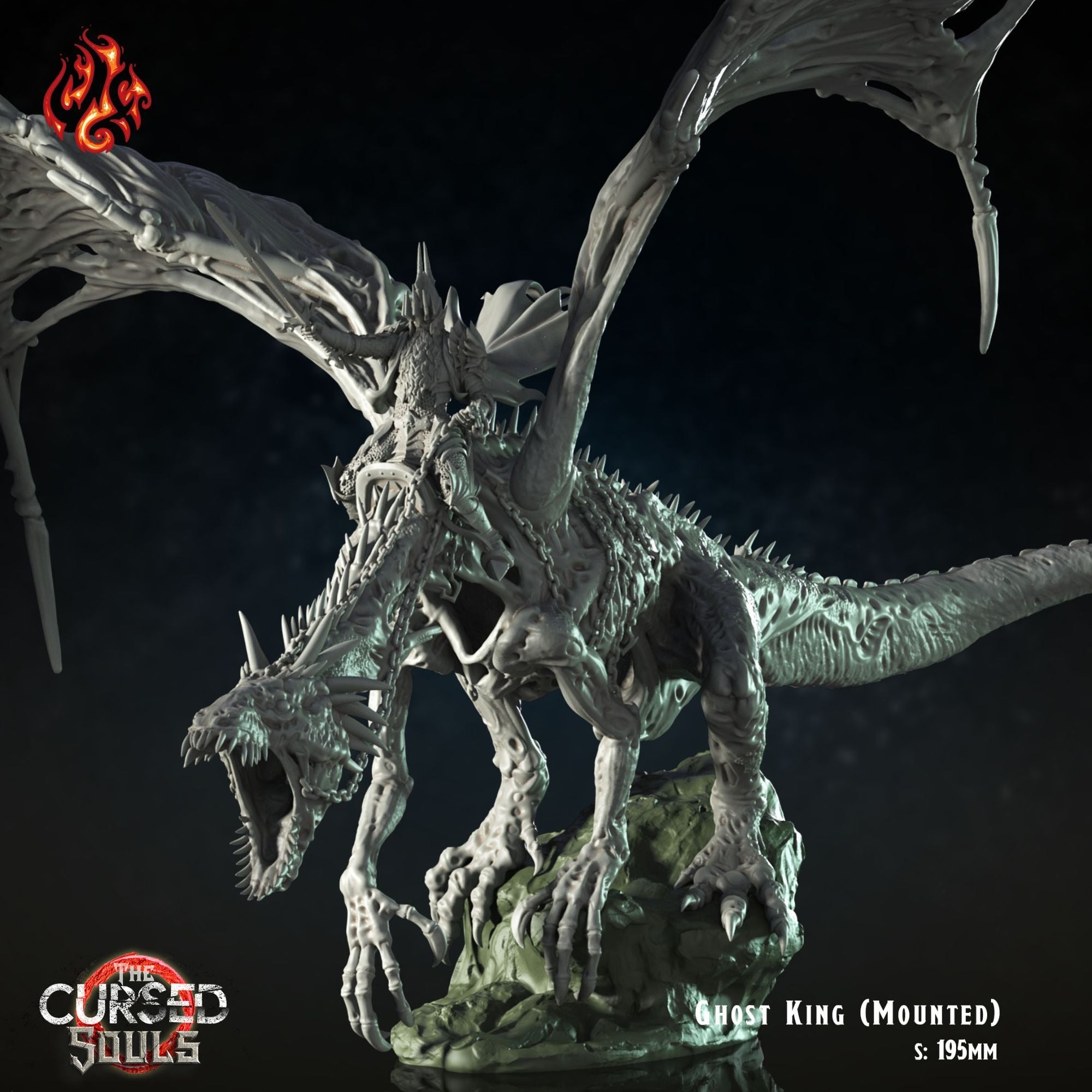 Ghost Dragon - 3d Printed Miniature by Crippled God Foundry