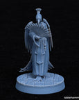 Shen-Kung the Featherer (bird folk monk with fan weapon) - 3d Printed Miniature Sculpted by Tablehammer