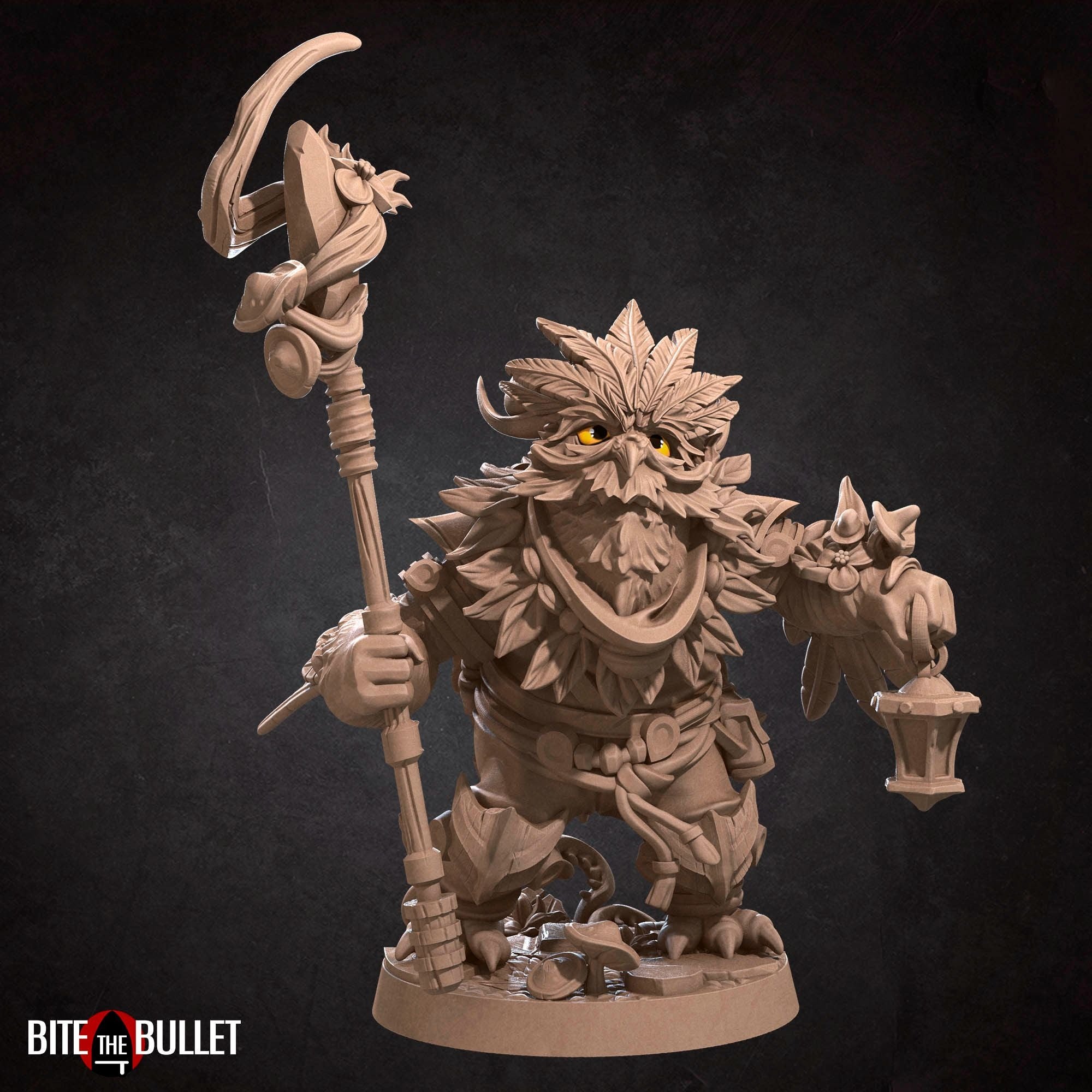 Owlfolk Druid - 3d Printed Miniature by Bite the Bullet