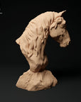 Konik Horse Bust - 3d Printed Scale Miniature by Animal Den