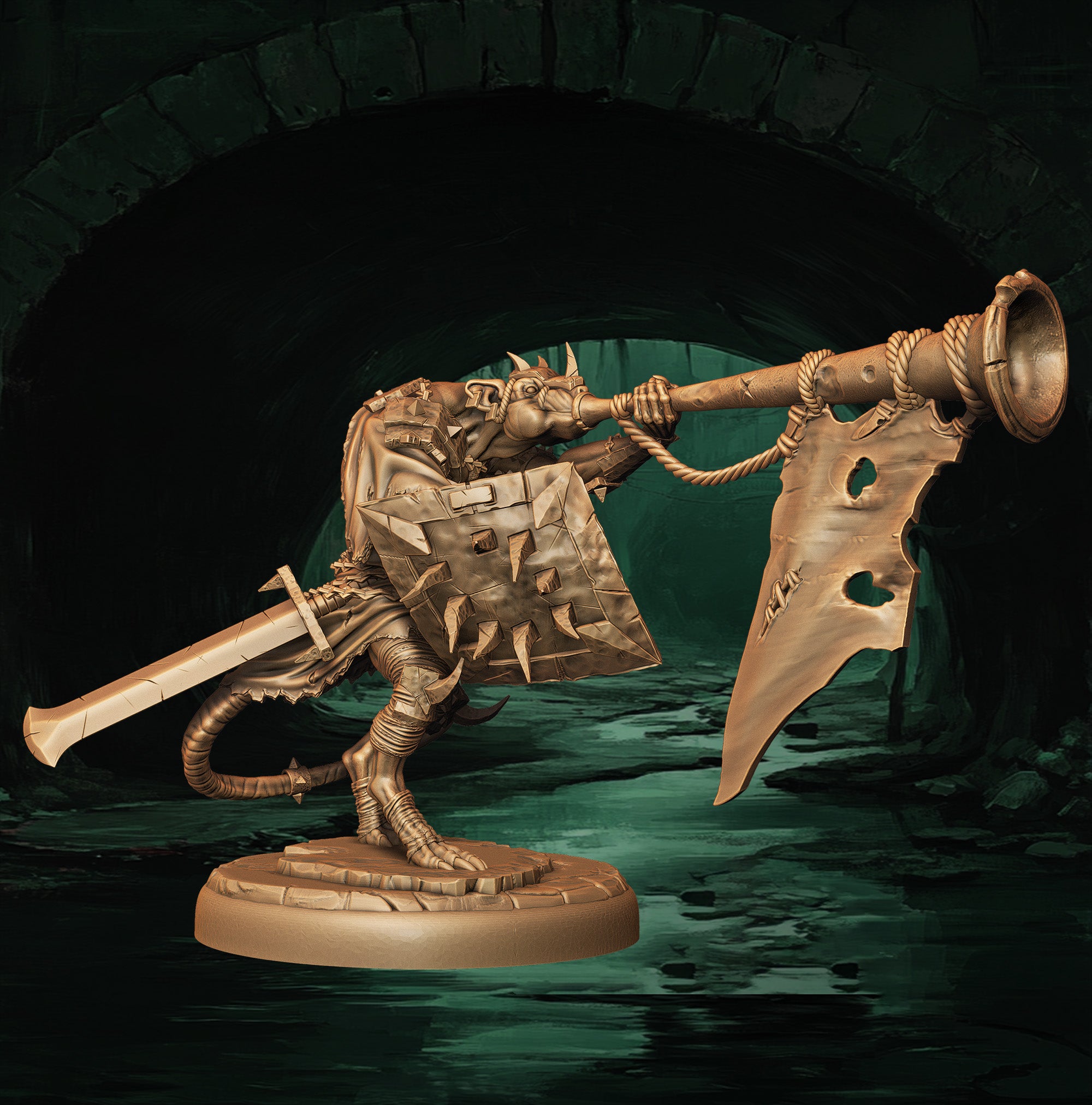 a statue of a creature with a long horn