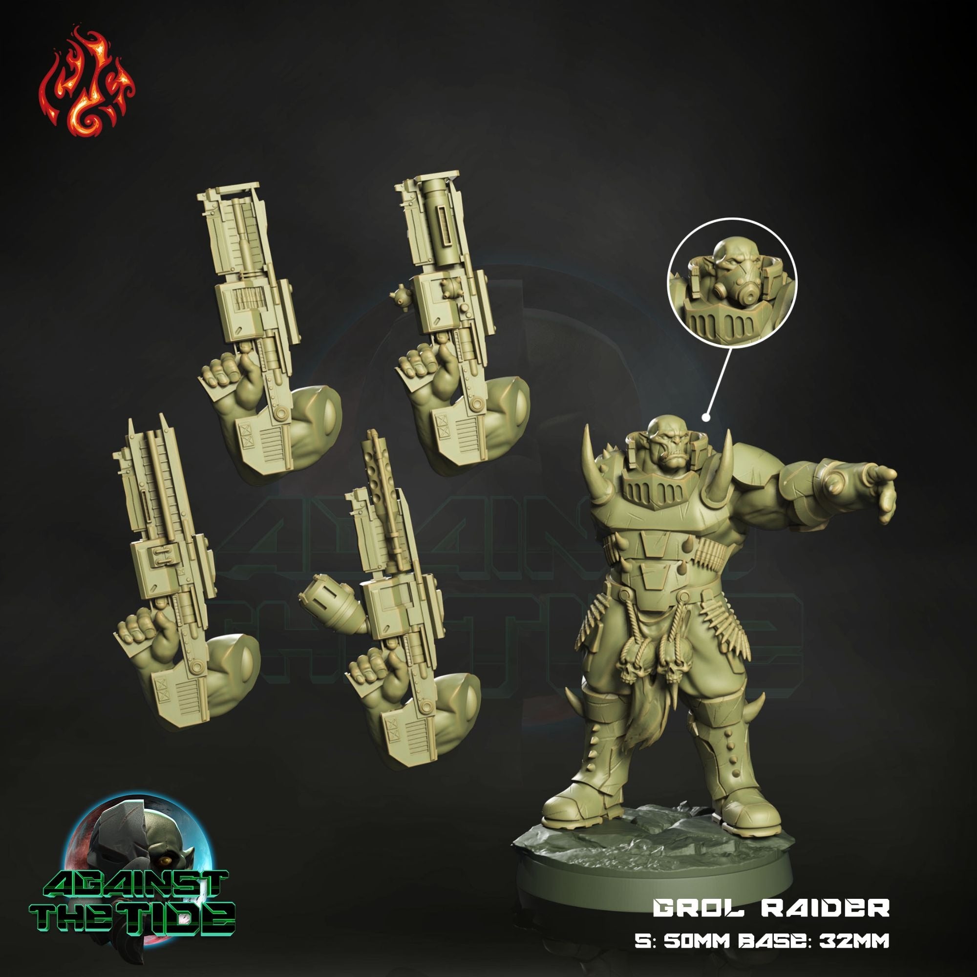 Grol Raiders - 3d Printed Miniature by Crippled God Foundry