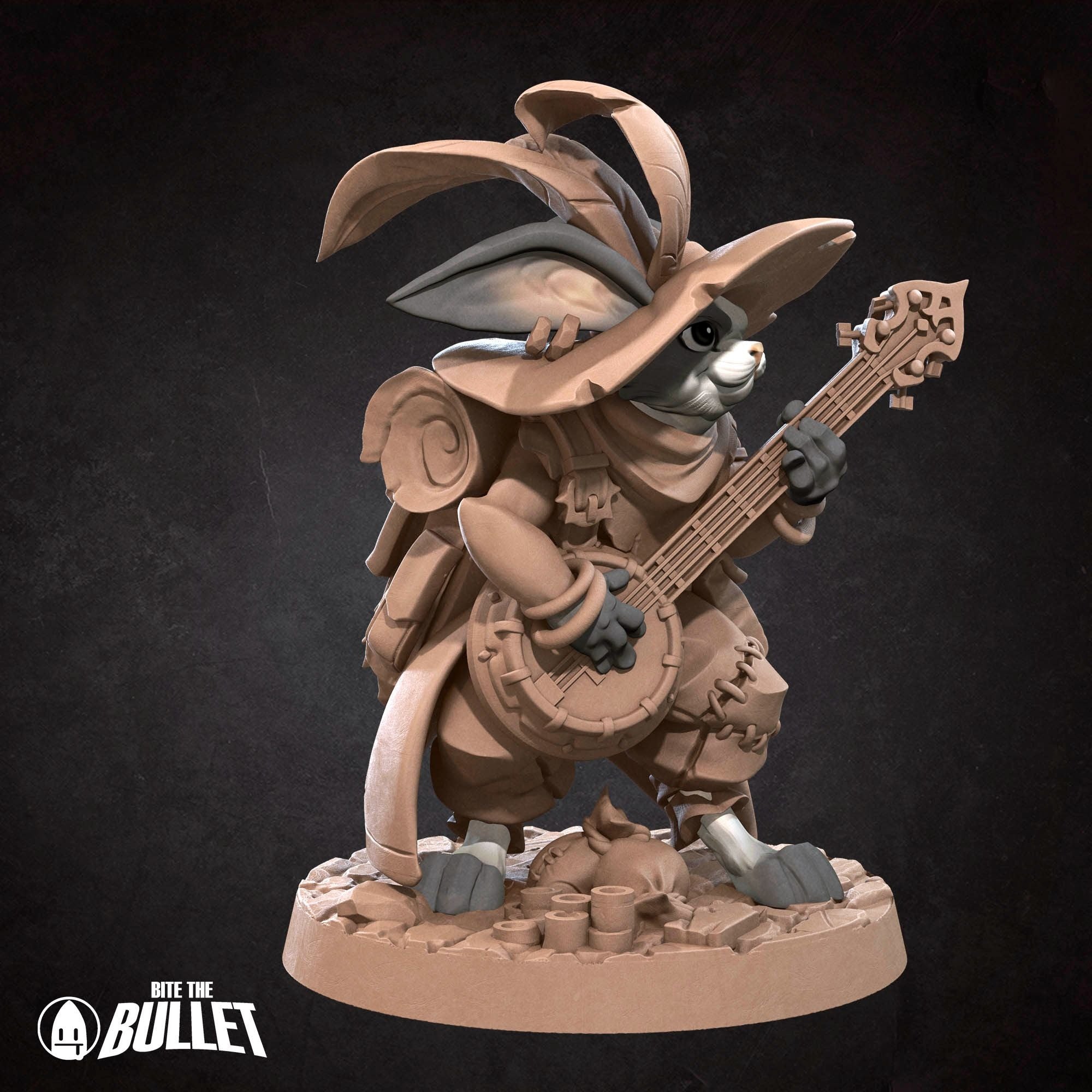 Harengon Bard - 3d Printed Miniature by Bite the Bullet