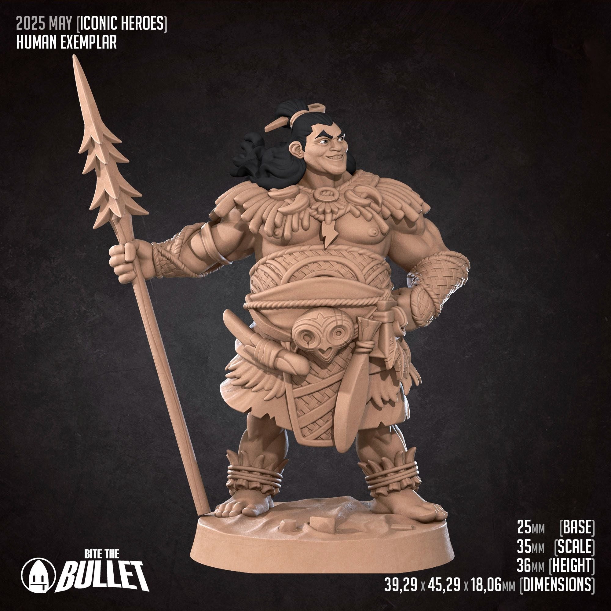 Human Exemplar - Iconic Heroes - 3d Printed Miniature sculpted by Bite the Bullet