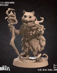 Raccoonfolk Druid - Grove Haven - 3d Printed Miniature sculpted by Bite the Bullet