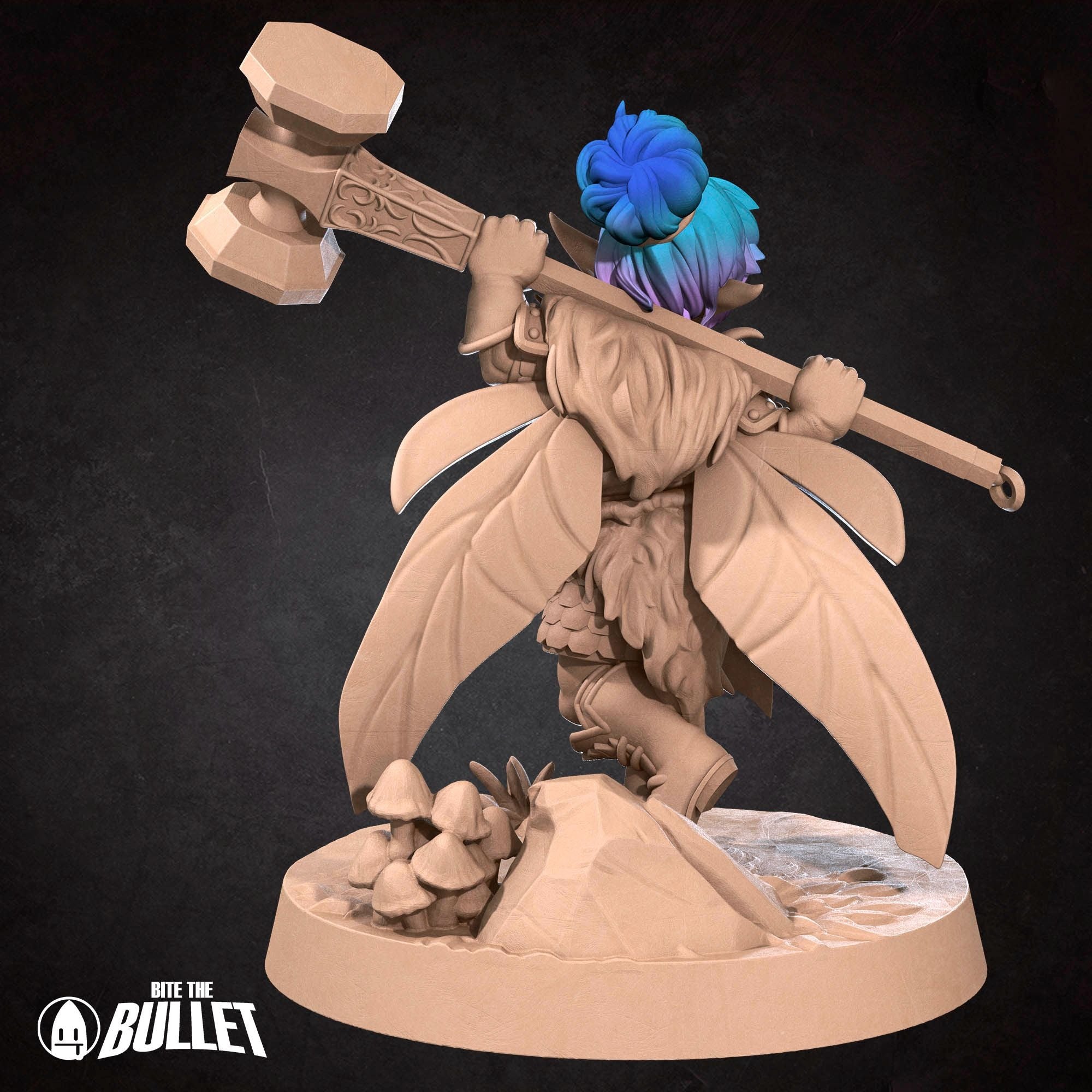 Pixie Warrior - Pixies - 3d Printed Miniature sculpted by Bite the Bullet