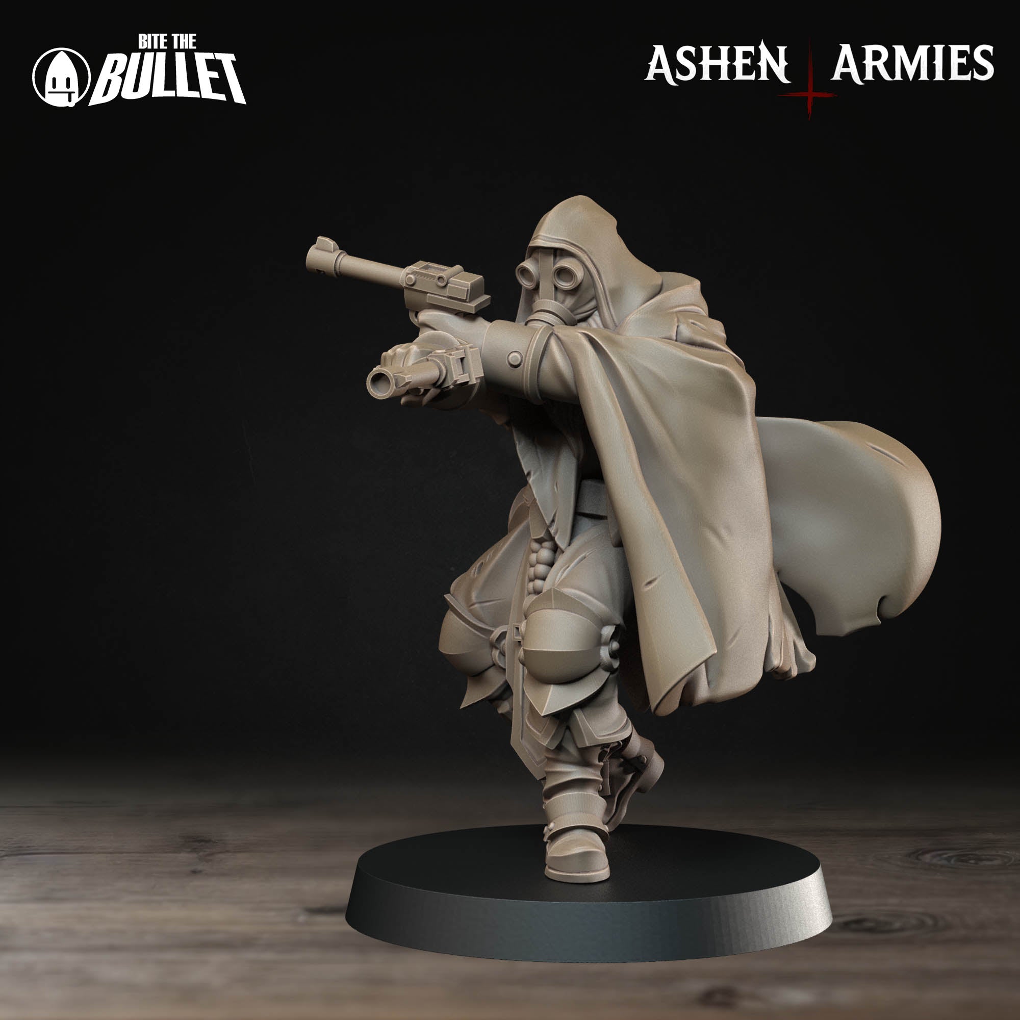 a statue of a man with a gun