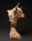 Highland Cow Bust - 3d Printed Bust by Animal Den