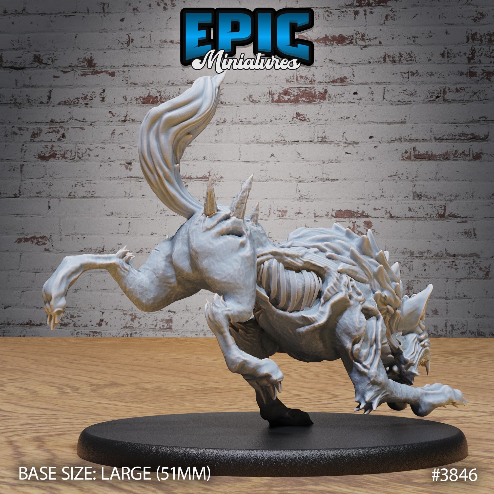 Undead Dire Wolf - 3d Printed by Epic Miniatures