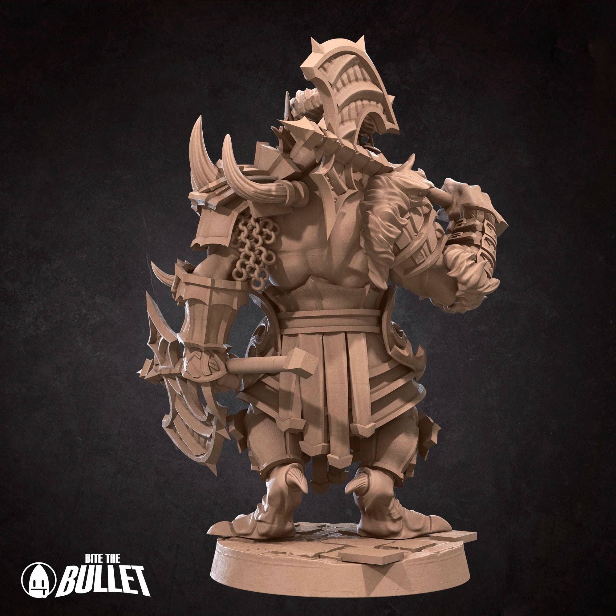 Dragonborn Barbarian - 3d Printed Miniature sculpted by Bite the Bullet