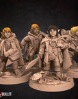 Halfling Explorers - Bullet Rings - 3d Printed Miniature by Bite the Bullet