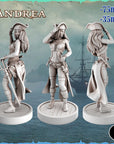 Andrea - Pirate Girls - 3d Printed Miniature by Ravi (RKS3D)