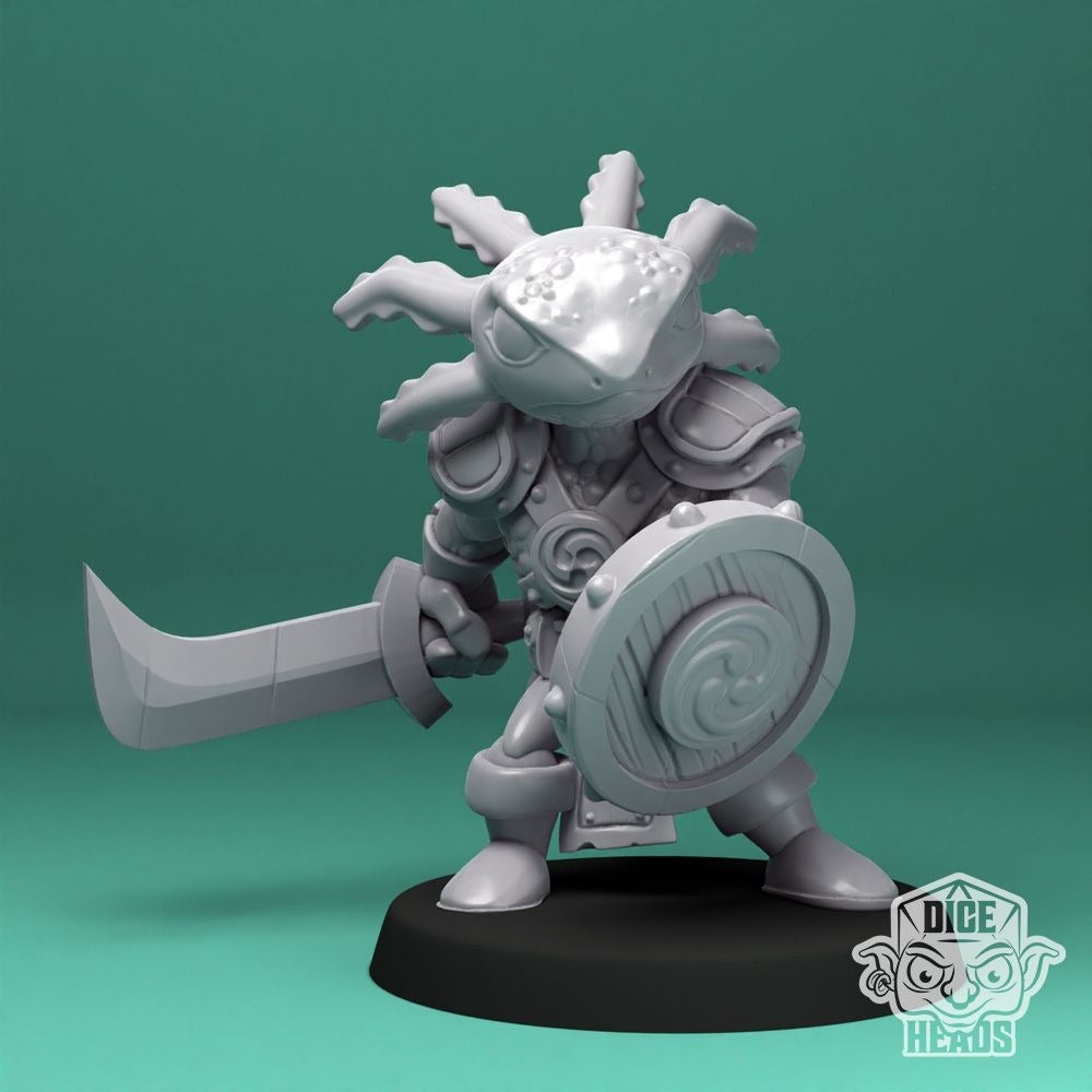 Axolotl Fighters - 3d Printed Miniature by DiceHeads