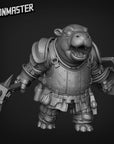 Tiny Hippo Knights - 3d Printed Miniature Sculpted by Goon Master Games