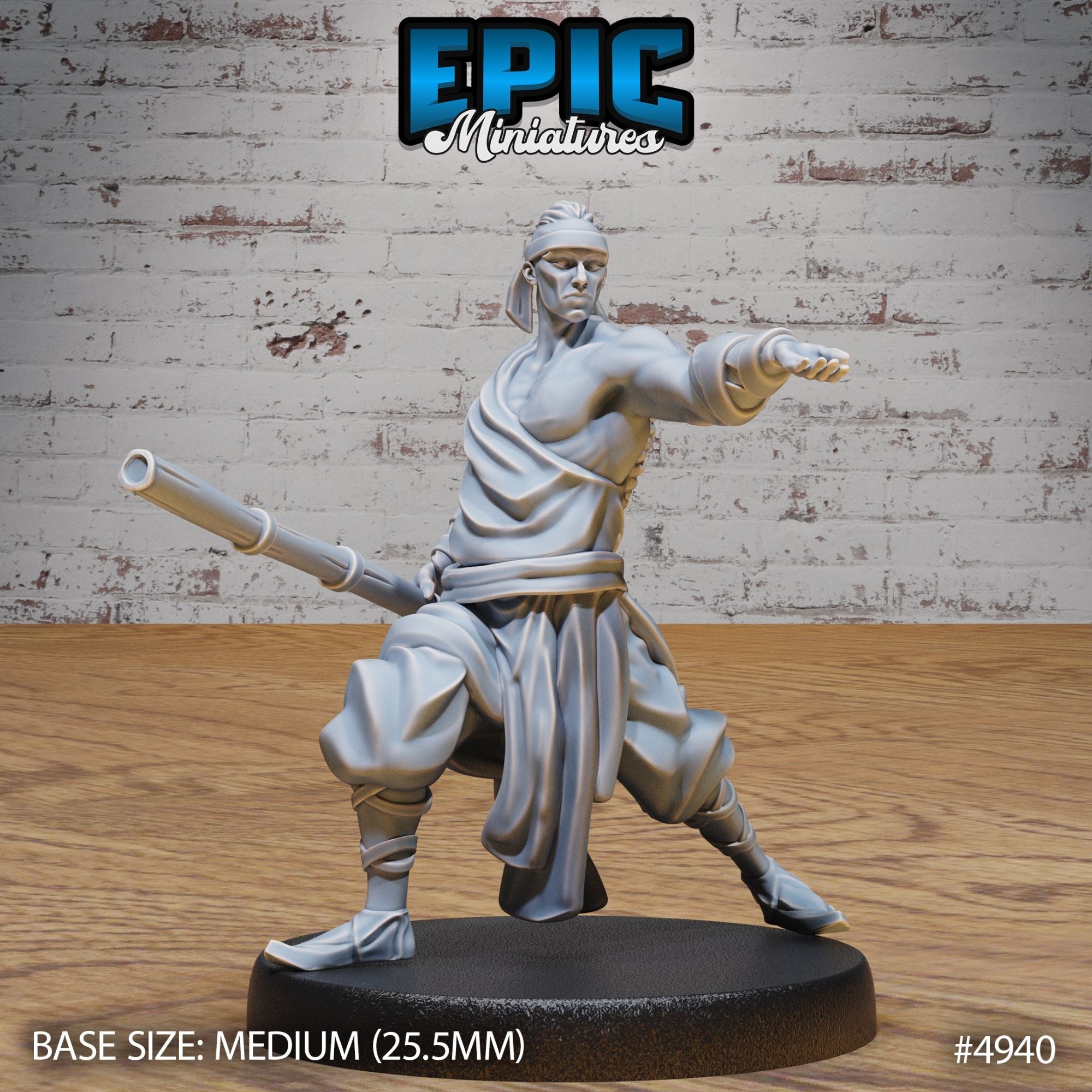 Martial Arts Monk - 3d Printed Miniature Sculpted by Epic Miniatures