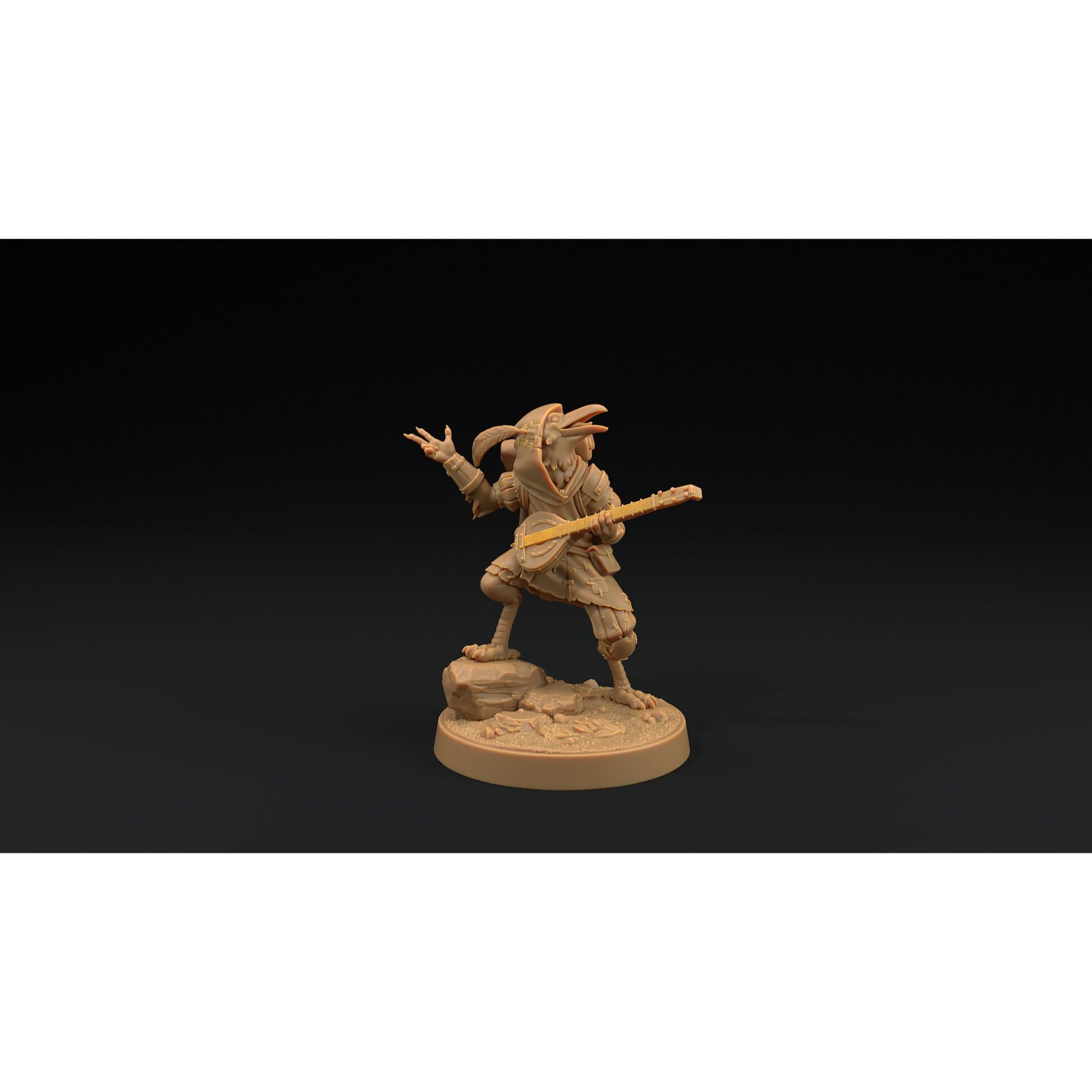 Can Can, Ravenfolk Bard - 3d Printed Miniature by Dragon Trappers Lodge