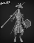 Giraffe Guardian w Spear - 3d Printed Miniature by Goon Master Games