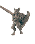 Fighter, Catfolk Male - 3d Printed Miniature Sculpted by EC3D