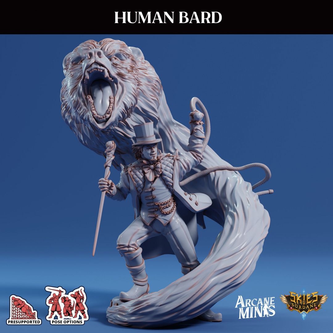 Human Bard - 3d Printed Miniature by Arcane Minis