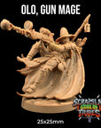 Olo, Gun Mage - 3d Printed Miniature by Dragon Trappers Lodge