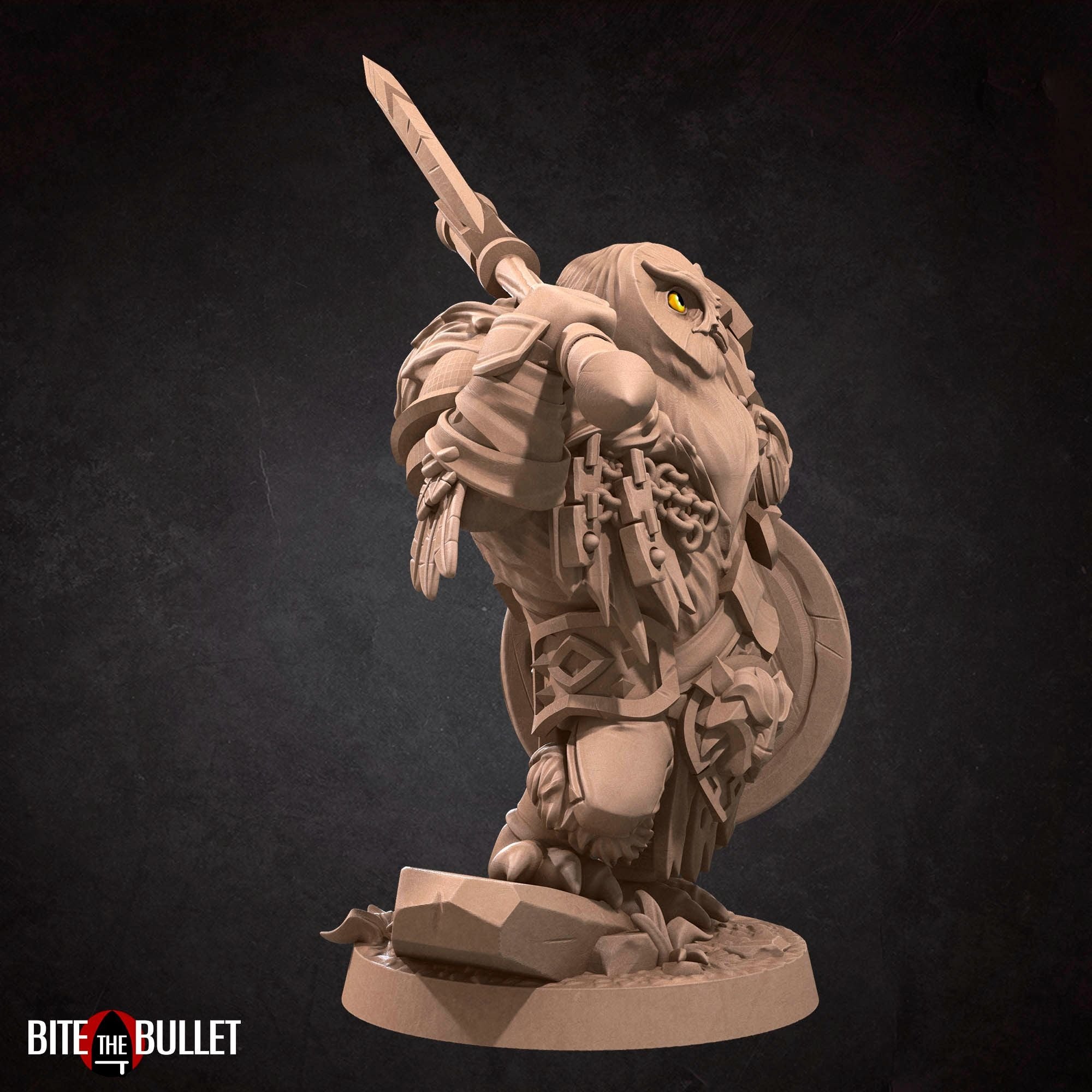 Owlfolk Barbarian - 3d Printed Miniature by Bite the Bullet