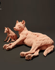 Spotted Hyenas - 3d Printed 1:24 Scale Miniature by Animal Den