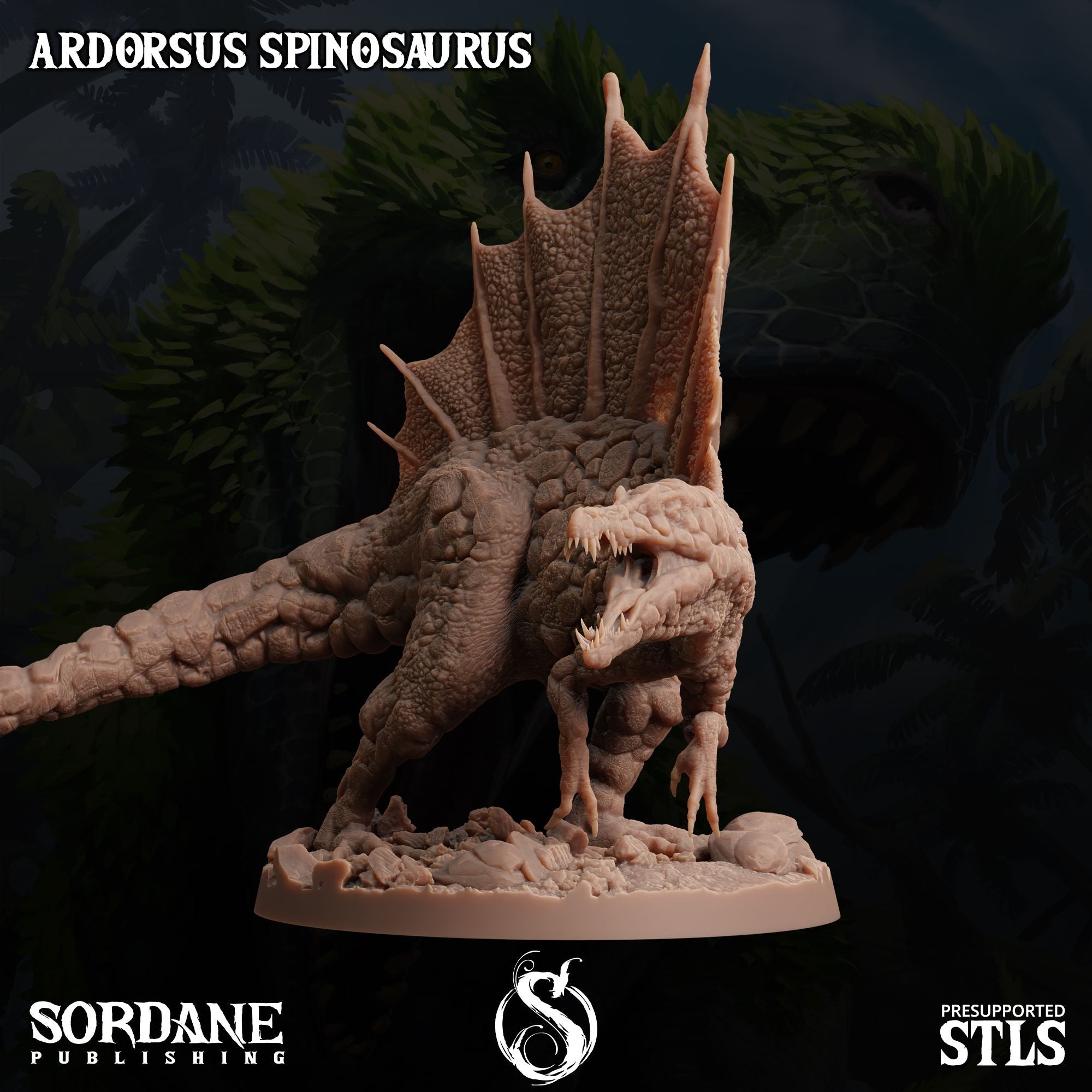 Ardorsus Spinosaurus - Dino Domination - 3d Printed Miniature Sculpted by Sordane Publishing