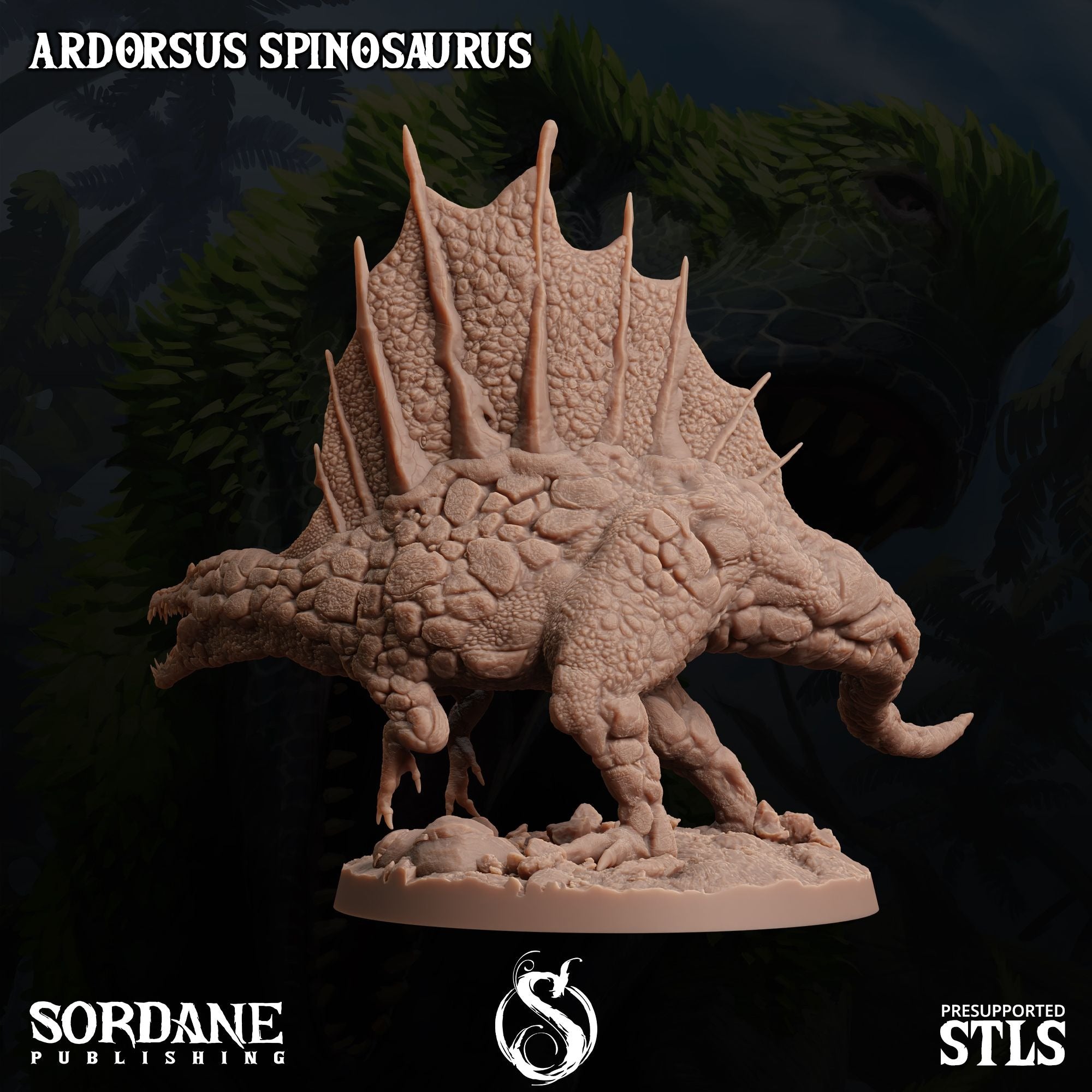 Ardorsus Spinosaurus - Dino Domination - 3d Printed Miniature Sculpted by Sordane Publishing