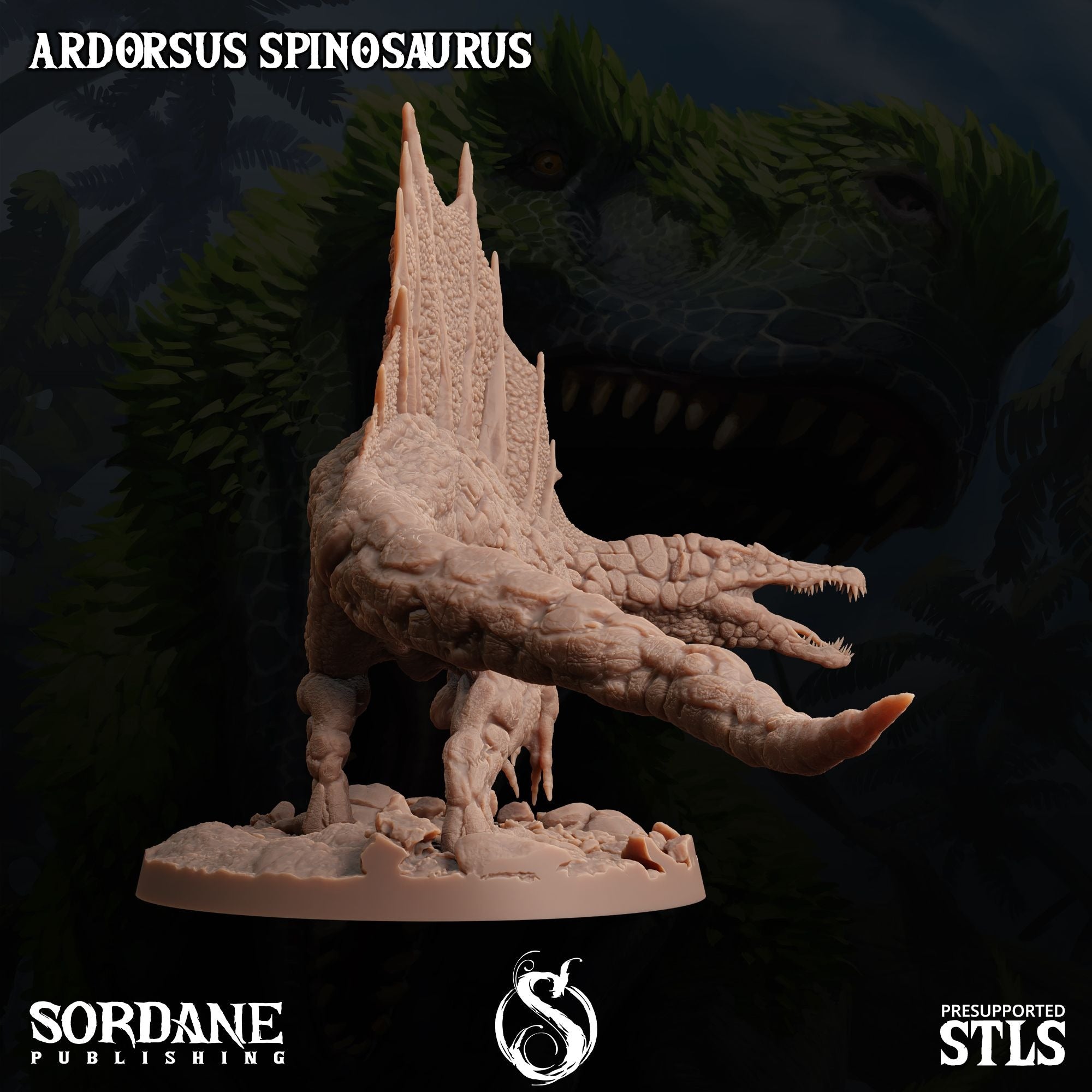 Ardorsus Spinosaurus - Dino Domination - 3d Printed Miniature Sculpted by Sordane Publishing