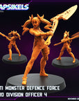 Anti Monster Defence Force 3rd Division Officer - 3d Printed Miniature Sculpted by Papsikels Miniatures