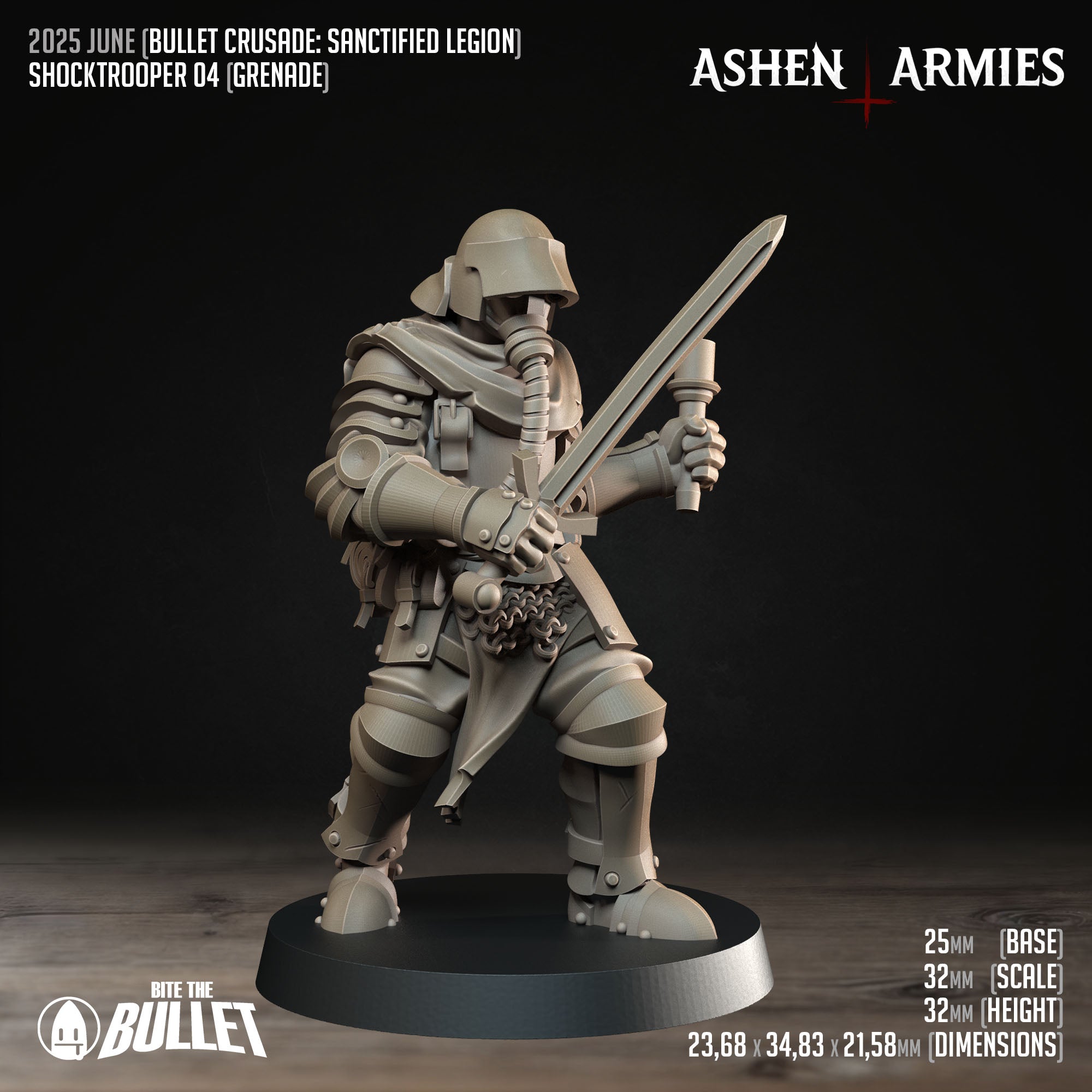 a plastic model of a soldier holding a sword