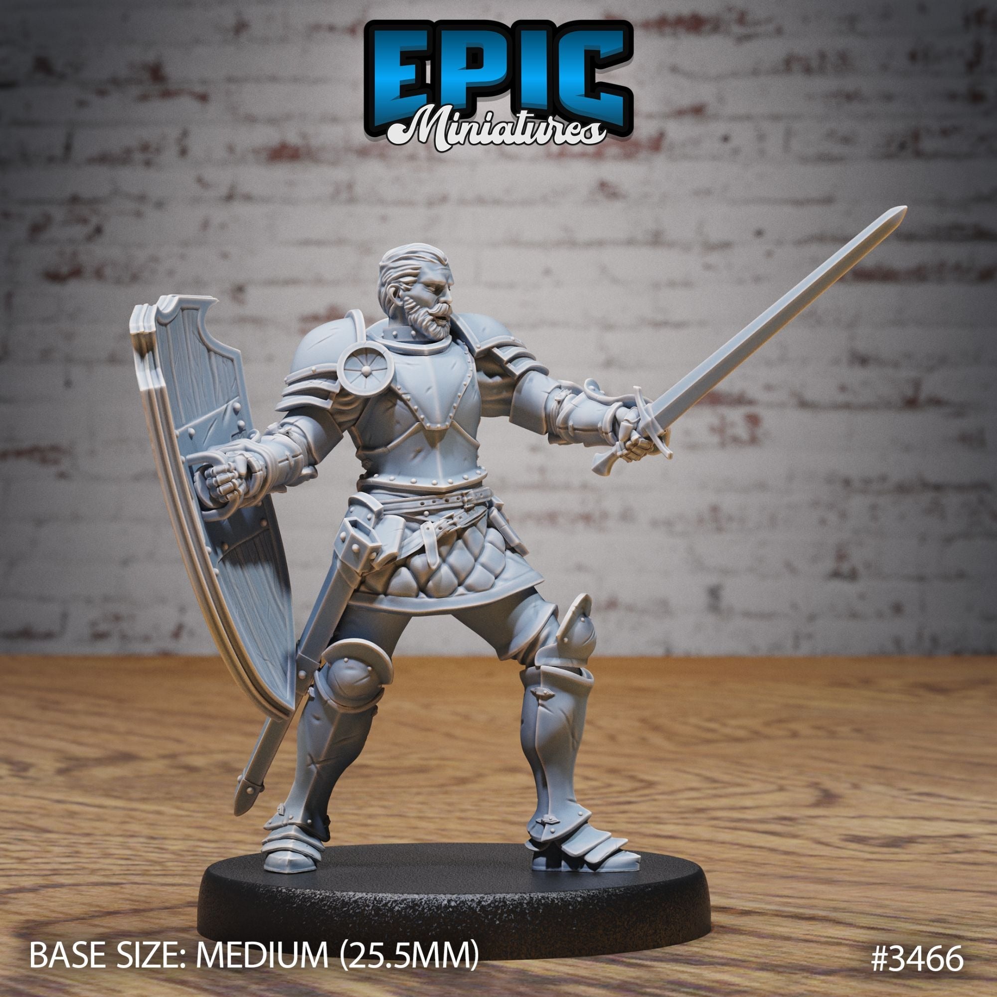 Knight Sir Tristan - 3d Printed by Epic Miniatures