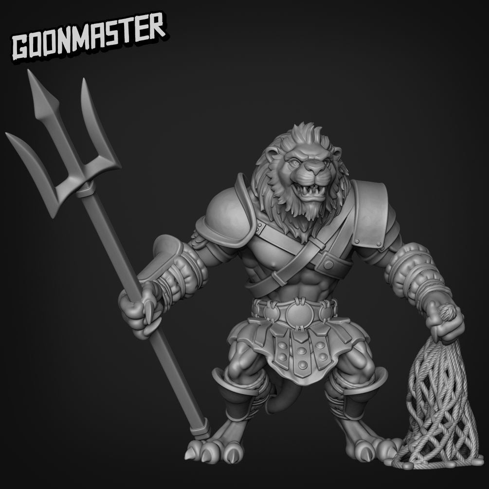 Lion Warriors / Gladiators - 3d Printed Miniature by Goon Master Games