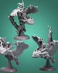 Axolotl Dragon Riders - 3d Printed Miniature by DiceHeads